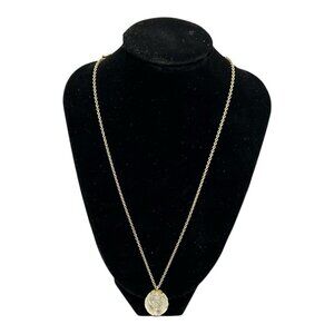 Vintage Gold Filled Glass Orb Pendant Necklace 18” Minimalist Gift